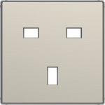 Color: Stainless Steel.   Cover plate with British type figure for universal socket outlet code: 8139. 2CLA853700A1401 | 8427238167497