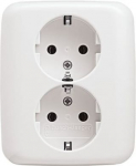 Complete cover. With screwless terminals. DP (2 P + E) Suitable for 1gang flush-mounted boxes. 2TKA00003896 | 6438199005416