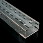 Cable tray with integrated coupling KZI 60x75 from sheet 1,00 mm superficial treatment circumferential varnishing, perforated, with embosy for augmentation of rigidity and solidity. KZI 60X75X1.00_EO | 8595057699939