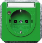 DELTA profil, green (SV) SCHUKO socket outlet 10/16 A 250 V With screwless Connection terminals Status indicator, Labeling field Cover plate 65x 65 mm DELTA switches and socket outlets � design and quality to perfection from Siemens. Due to its etern ...
