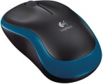 Computer mouse M185, Wireless, USB, AA, Black/Blue 910-002239 | 5099206028852