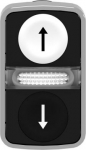Illuminated double headed push button head, Harmony XB4, metal, 22mm, 1 white flush UP ARROW + 1 pil ZB4BW7A1724 | 3389119603546