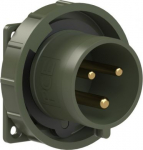 CEE-flanged plug 3x32A (2P+PE) 6h IP67 black 75x75 6232-6.U | 9003399418945