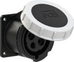 CEE-flanged socket 4x32A (3P+PE) 7h IP67 75x75 black 3242-7 | 9003399145483
