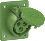 CEE-flanged socket 3x16A(2P+PE) 10h IP44/IP54 70x85 sloping green 413-10 | 9003399217005