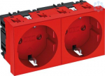 STD-D0 SRO2 Socket 0&deg;, double protective contact 250V, 10/16A PC Signal red 6120028 | 4012196047154