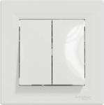 Switch, 2-gang, two-way, with frame, screwless terminals, white, Asfora EPH0600121 | 3606480525278