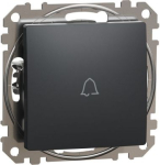 1-way Push-Button 10A with Bell Symbol, anthracite Sedna Design SDD114131 | 3606481480057