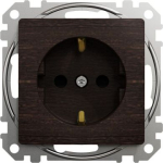 !!! EOL !!! Socket outlet, grounded, with screw, wood wenge Sedna Elements SDD181021 | 3606481481283