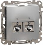 2xRJ45 data outlet CAT6 STP aluminium Sedna Design SDD113462S | 3606481466839