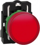 Red complete pilot light &Oslash;22 plain lens with integral LED 230...240V. range of product: Harmony XB5 - product or component type: complete pilot light - device short name: XB5 - fixing collar material: plastic - mounting diameter: 22 mm - operator add ...
