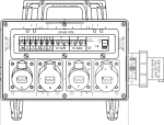 Portable distribution box 1x63A/5p,1x32/5p,1x16A/5p,1x16A/3p,1x16A/3p,4х16A/3p,fi63/4/0,03 IP54 3P + 4*FI40/4/0,03 950456465WE | 5906909305923