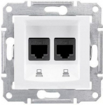 Pistikupesa 2xRJ45 CAT5e UTP MEX valge Sedna SDN4400121 | 18690495035718