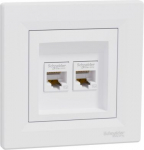 Single data outlet with frame white 2xRJ45 cat5e UTP Asfora EPH4400121 | 3606480526992