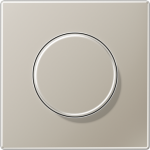 Metal centre plate with knob for dimmer, stainless steel, LS KNX ES1940 | 4011377113763