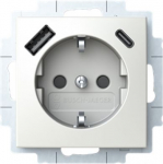 Socket with USB A and USB C, alpine white, Basic 55, 20 EUCB2USBAC-885-500 2CKA002011A6326 | 4011395329535