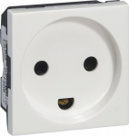 Socket outlet Mosaic - Danish - 2P+E - with shutters - 2 modules - white 077508 | 3245060775087