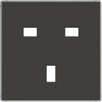 Color: Soft Black.   Cover plate with British type figure for universal socket outlet code: 8139. 2CLA853700A1501 | 8427238167503