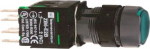 Complete illuminated push button, Harmony XB6, green flush, 16mm, latching 1NO 12...24V XB6AF3B1B | 3389110763928
