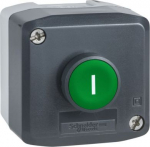 Control station, Harmony XALD, XALK, plastic, dark grey, 1 green flush push button marked I, 22mm, s XALD102E | 3389110113174