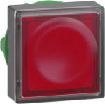 Head for illuminated push button, Harmony XB5, red square square flush 22mm, universal LED, for inse ZB5CW343 | 3389110934847