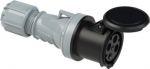 CEE connector 4x63A (3P+PE) 7h IP44 POWER TWIST with cap black 2341-7 | 9003399706110