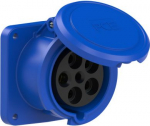 CEE-flanged socket 5x63A(3P+N+PE) 9h IP44 POWER TWIST 100x100 blue 3351-9 | 9003399344619