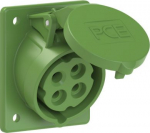 CEE-flanged socket 4x16A(3P+PE) 10h IP44 70x85 sloping green 414-10 | 9003399051654