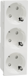 3 German socket-outlet 2P+E+shutters 16A 250V IP21 white New Unica NU307618 | 3606481464156