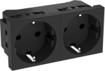 Socket 0&deg;, 2-gang, 250V, 16A black, STD-D0N SWGR2 6119737 | 4012197482060