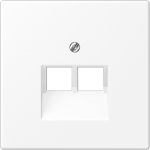 Cover plate for modular IAE/UAE data socket, 2xRJ45, 2x8 pole, matt white, LS LS969-2UAWWM | 4011377186743