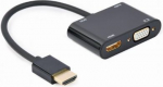 I/O ADAPTER HDMI TO HDMI/VGA/A-HDMIM-HDMIFVGAF-01 GEMBIRD A-HDMIM-HDMIFVGAF-01 | 8716309124409