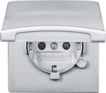 Labelling field 66.7 x 10 mm.   Delivered with sealing ring.   IP 44 only in conjunction with cover frames All Weather 44. With screwless terminals. DP (2 P + E)   Shuttered. 2CKA002064A0300 | 4011395172315