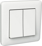 Double switch, Exxact, 2 circuits, 16A, 250V, white WDE002917 | 3606480210501