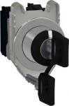 Key switch selector flush mounted, Harmony XB4, metal, black, 30mm, key 455, 3 positions, stay put, XB4FG33 | 3606489580223