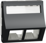 Central plate, New Unica, 2xRJ45, DPM, 2m, inclined, anthracite NU942454 | 3606481464316