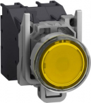 Complete illuminated push button, Harmony XB4 - ATEX D, metal, yellow flush, 22mm, spring return, bo XB4BP583BM5GEX | 3606489485931