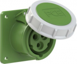 CEE-flanged socket 3x16A (2P+PE) 10h IP67 75x75 green 3132-10 | 9003399362606