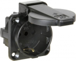Safety socket 3P, IP54, ITA (10A)+DE(16A) standard, 50x50mm, black 1036-0S | 9003399410215