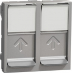 Cover plate for 2xRJ45 socket S-One 2mod., aluminum, New Unica NU942030 | 3606489467708