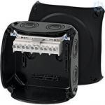Junction box KF 0606 B 130x130x77mm IP66/67 black with 5x6mm&sup2; terminal 62000056 | 4012591121848