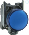 Blue complete pilot light &Oslash;22 plain lens with integral LED 230...240V. range of product: Harmony XB4 - product or component type: complete pilot light - device short name: XB4 - fixing collar material: zamak - mounting diameter: 22 mm - operator addi ...