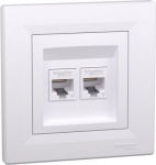 Data outlet 2xRJ45 CAT6 UTP, white Asfora EPH4800121 | 3606480527036