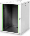 19&Prime; Wall-mounted switch cabinet 16U, depth: 60cm, gray, glass door DN-19 16U-6/6 | 4016032174097