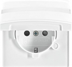 Labelling field 66.7 x 10 mm.   Delivered with sealing ring.   IP 44 only in conjunction with cover frames All Weather 44. With screwless terminals. DP (2 P + E)   Shuttered. 2CKA002064A0301 | 4011395172322