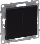 SUNO 2-GANG ONE-WAY SWITCH 10AX AUTOMATIC TERMINALS BLACK 721405 | 3414972040549