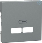 Schneider Electric Merten System M MEG4367-0460 is a central plate in color aluminium for USB charger. This central plate belongs to System M aesthetic group. And it is compatible with range Merten System M. The fixing mode of this device is plug-in. ...