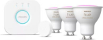 Hue Starter set, LED bulbs GU10 4.2W 400lm White and Color Ambiance 3pcs. + Smart Button + Hue Bridge 929003666515 | 8721103108395