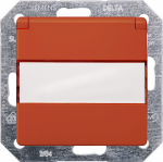 DELTA i-system orange (ZSV) SCHUKO socket outlet 10/16 A 250 V With screwless Connection terminals with increased touch protection with spring flap 55x 55 mm with labeling field DELTA switches and socket outlets &ndash; design and quality to perfection fro ...