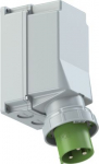 CEE-wall mounted plug 3x125A (2P+PE) 10h IP67 POWER TWIST green 543-10